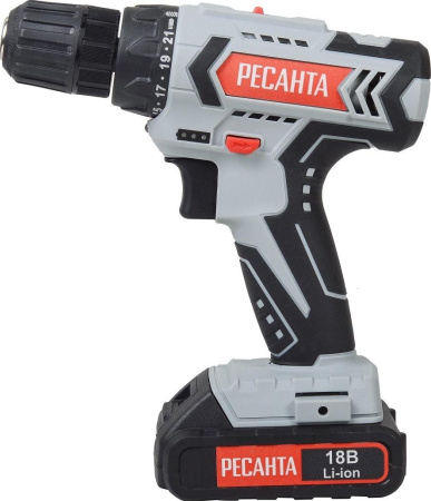 Шуруповерт аккумуляторный Ресанта ДА-50Л2-18А  75/14/9